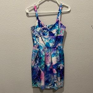 Amanda Uprichard watercolor dress with pockets size small